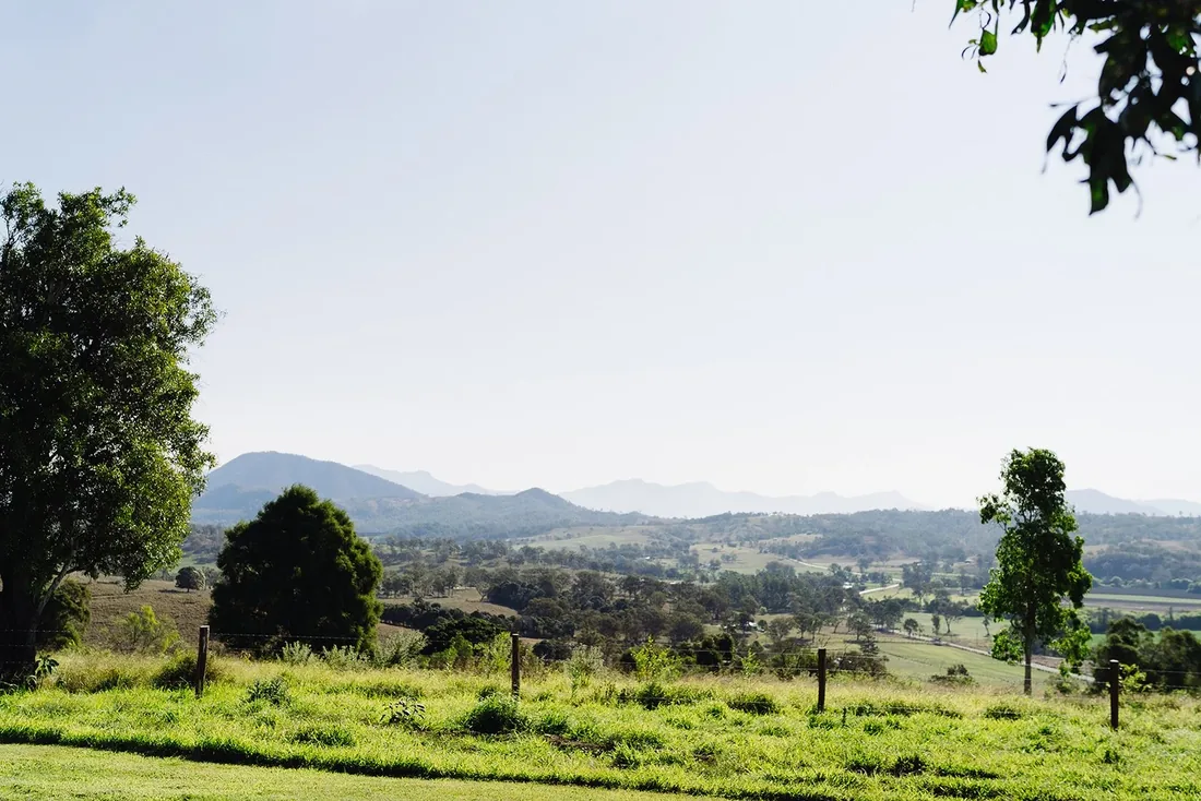 View of the Scenic Rim hills and mountains from the property at dawn