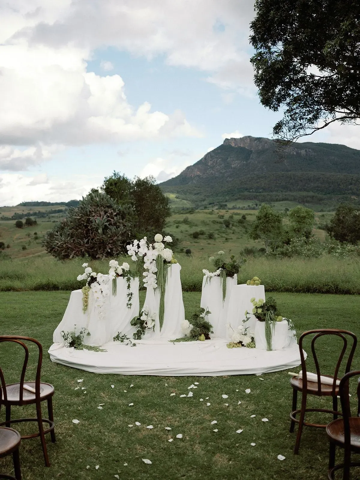 The Ceremony Area at Maroon Hill, overlooking the mountains